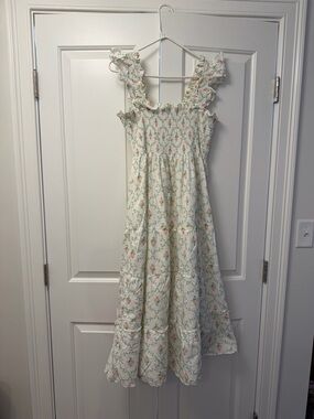 Hill House White Floral Nap Dress with Ruffle Straps